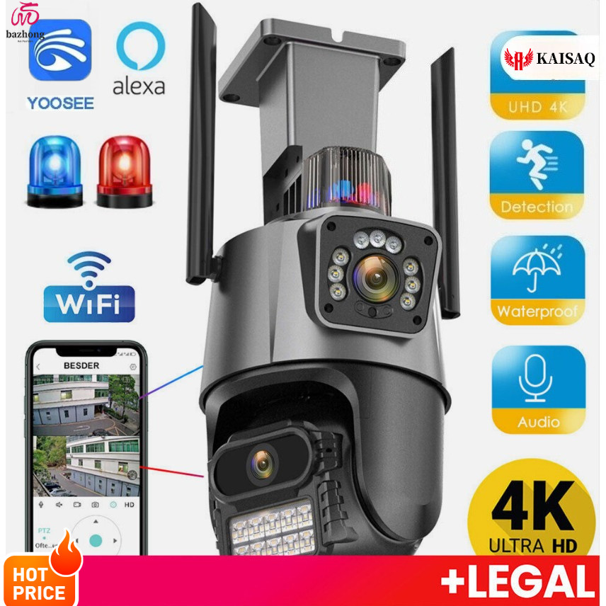Camera Segurança Externa Lente Dupla 4k 6mp Siren