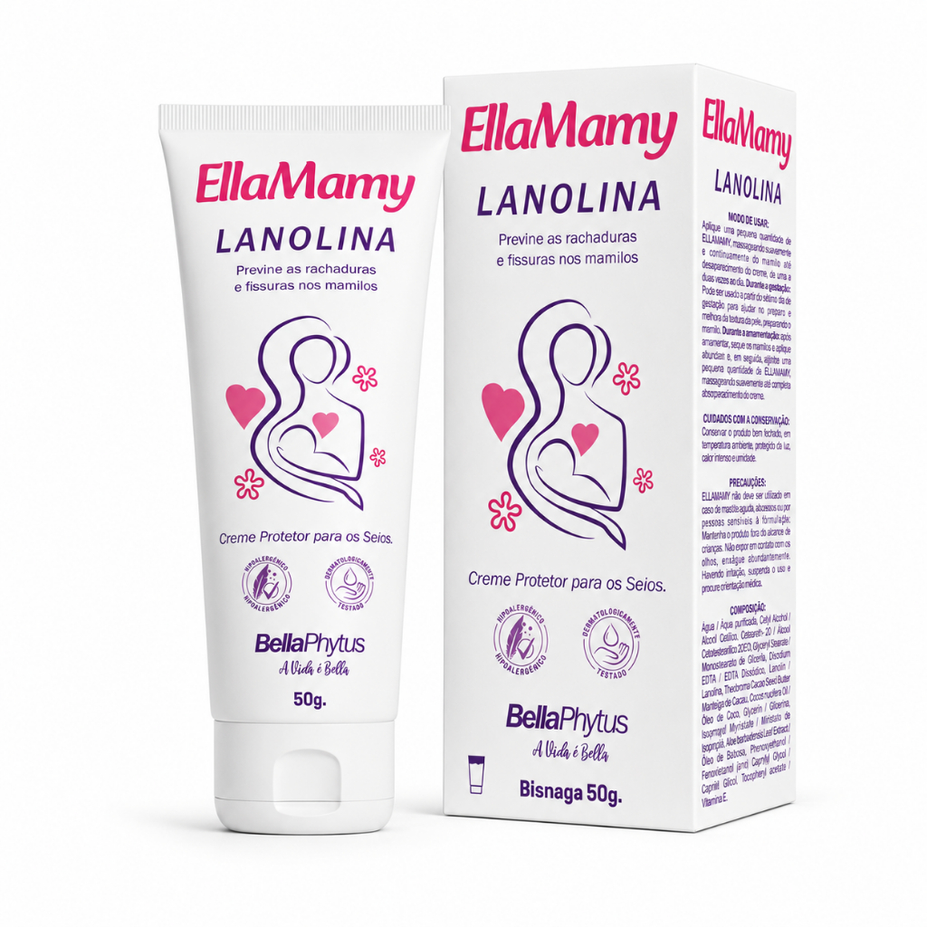 Lanolina EllaMamy 50g Creme Amamentação Hidratan