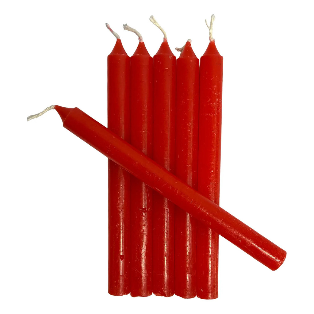 Vela Palito Colorida 18 Cm Kit 10 Unidades Queima 