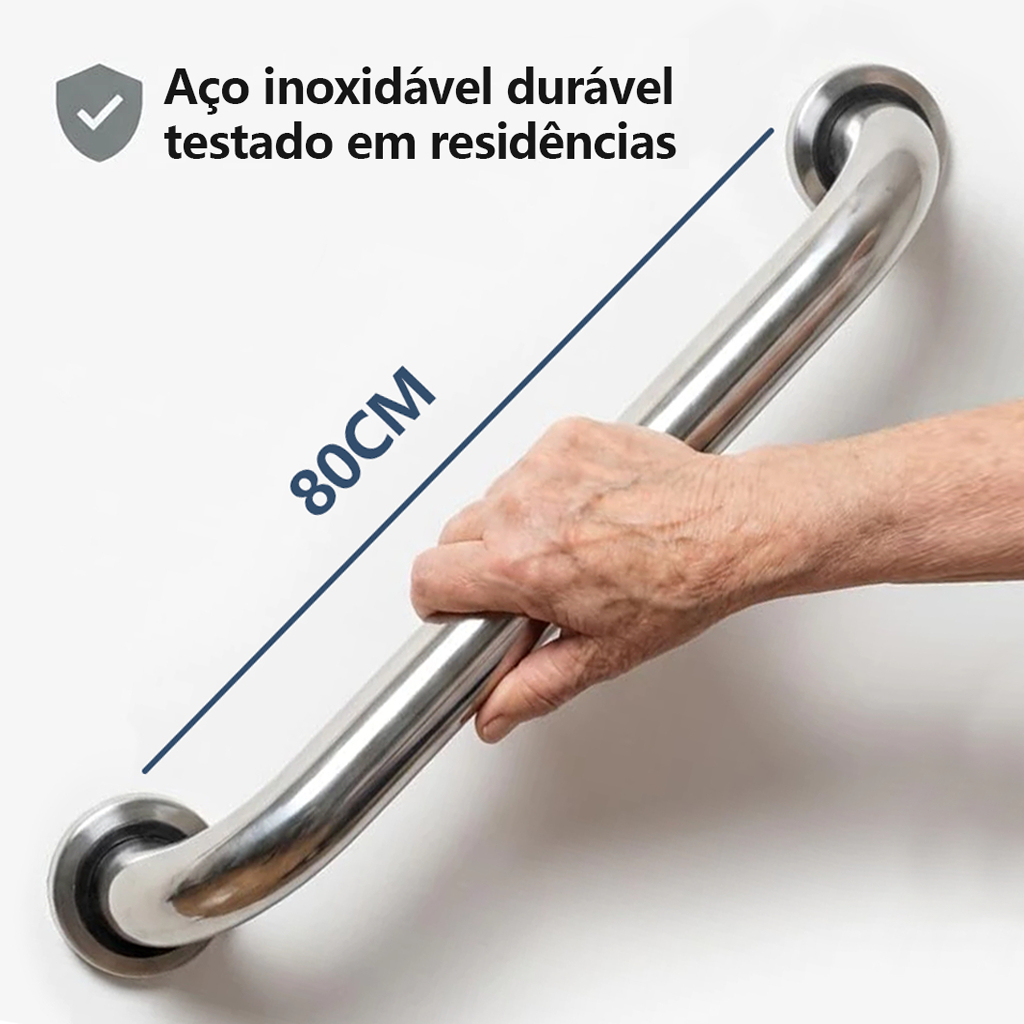 Barra Apoio 80 cm para Antiqueda Inox Banheiro Esc