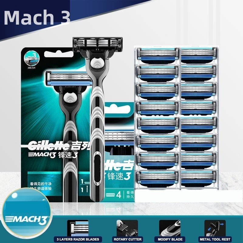 16 Pcs/12 Gillette MACH 3 Lâminas Cartucho De Rec