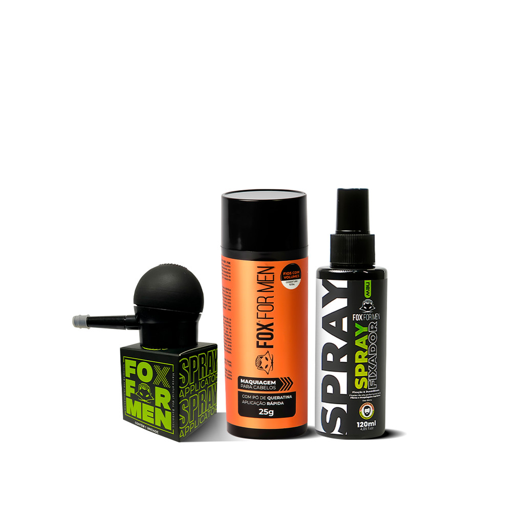 FIBRA CAPILAR CASTANHO + APLICADOR SPRAY FIXADOR A