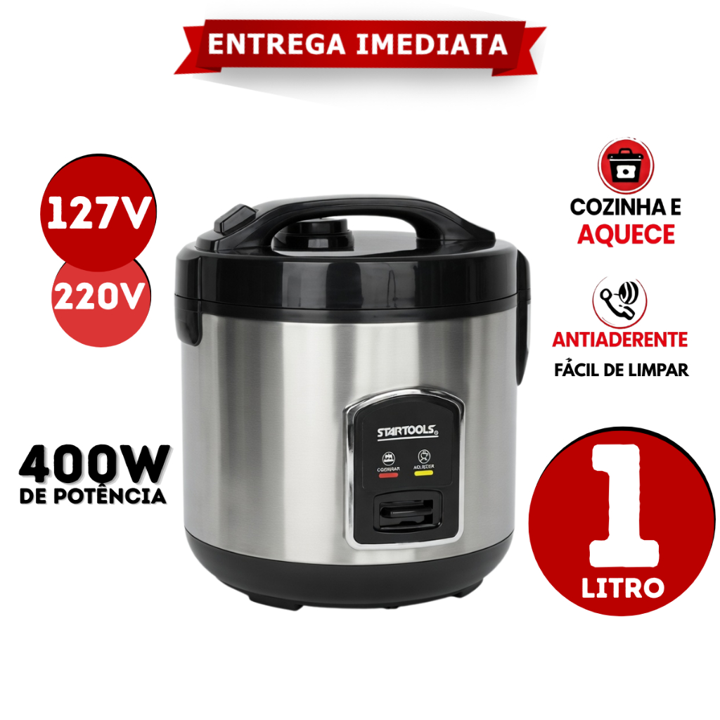 Panela De Arroz Elétrica 5 Xícaras  1 Litro Anti