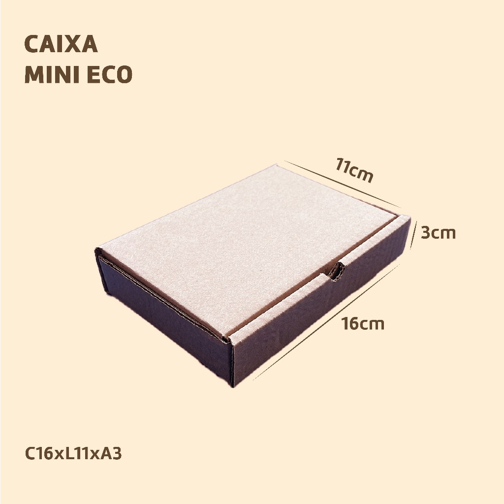 100 Caixa de Papelão Mini Envios 16x11x3 Embalage