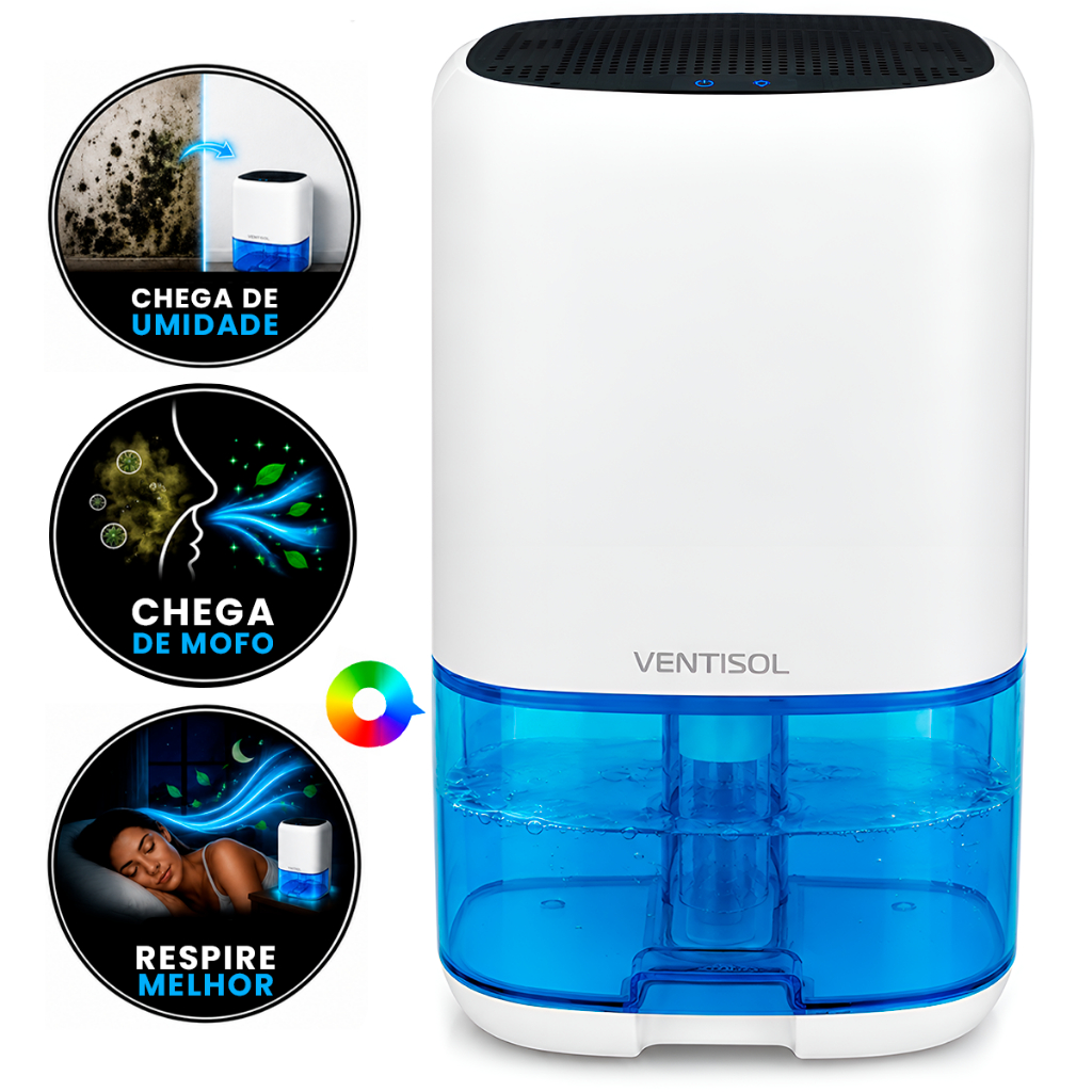 Desumidificador De Ar Ventisol 1L Bivolt Controle