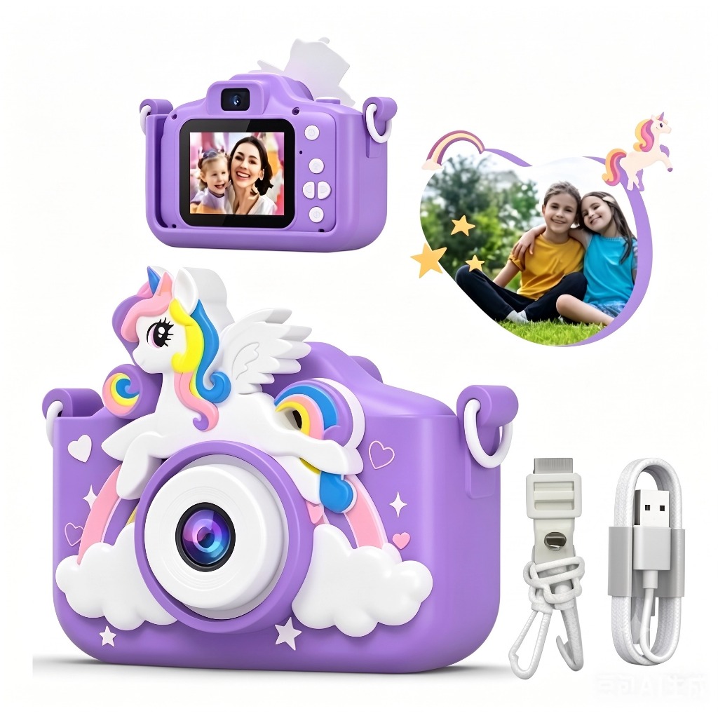 Mini Câmera Infantil Mini Recarregável Com Capa 