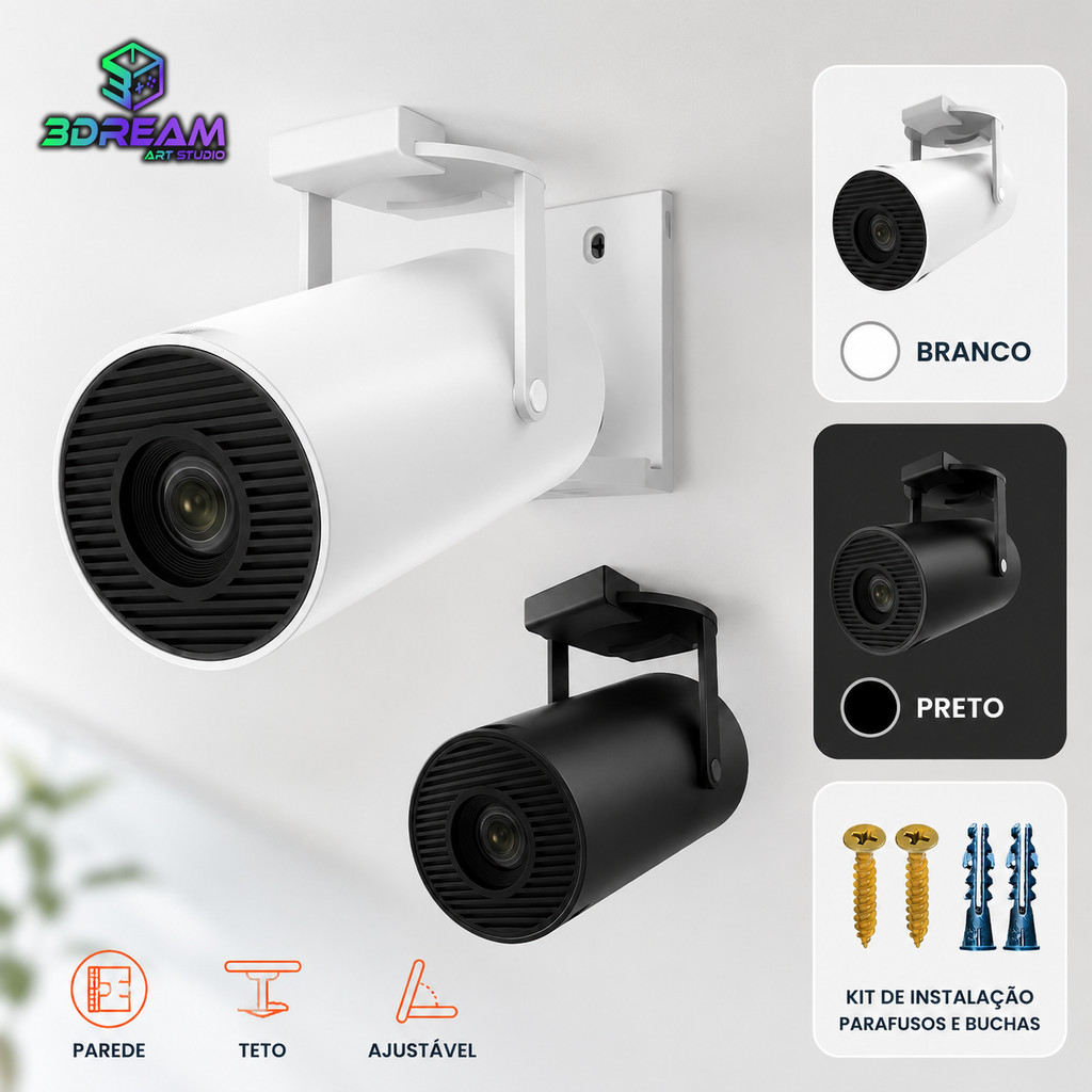 Suporte de Teto e Parede Compatível com Projetor 