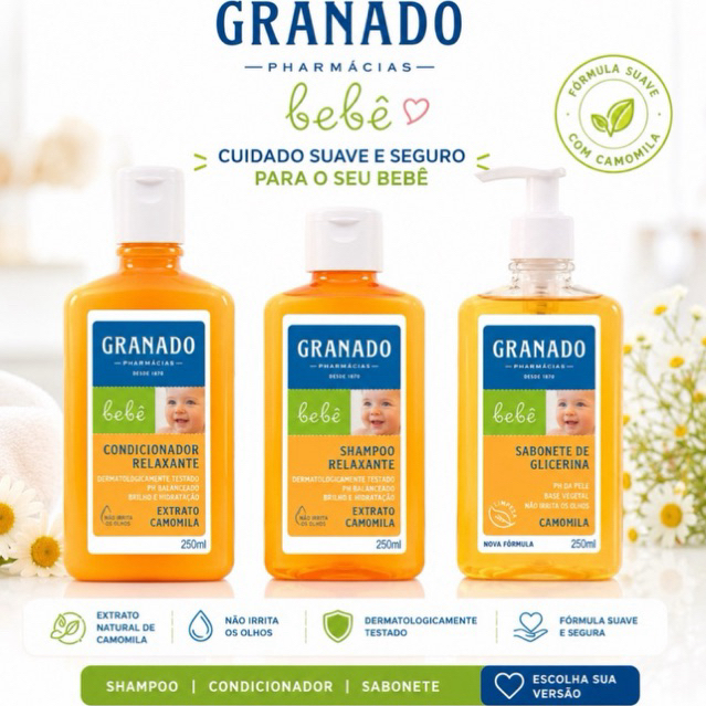 Kit Granado Shampoo Condicionador Sabonete Liquido