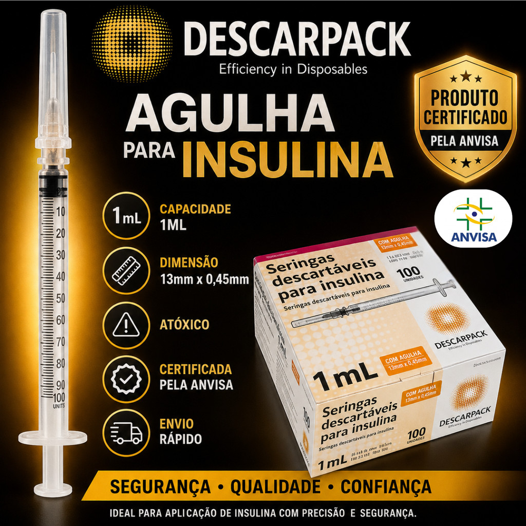 Seringa Insulina DESCARPACK – 13mmx0,45mm 1m
