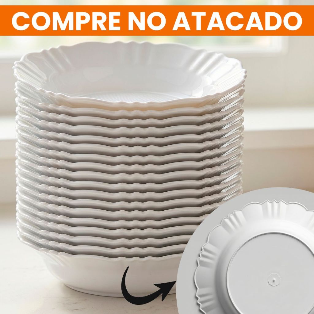 Kit Pratos Pétala 5 10 20 25 30 Unidades Plástic