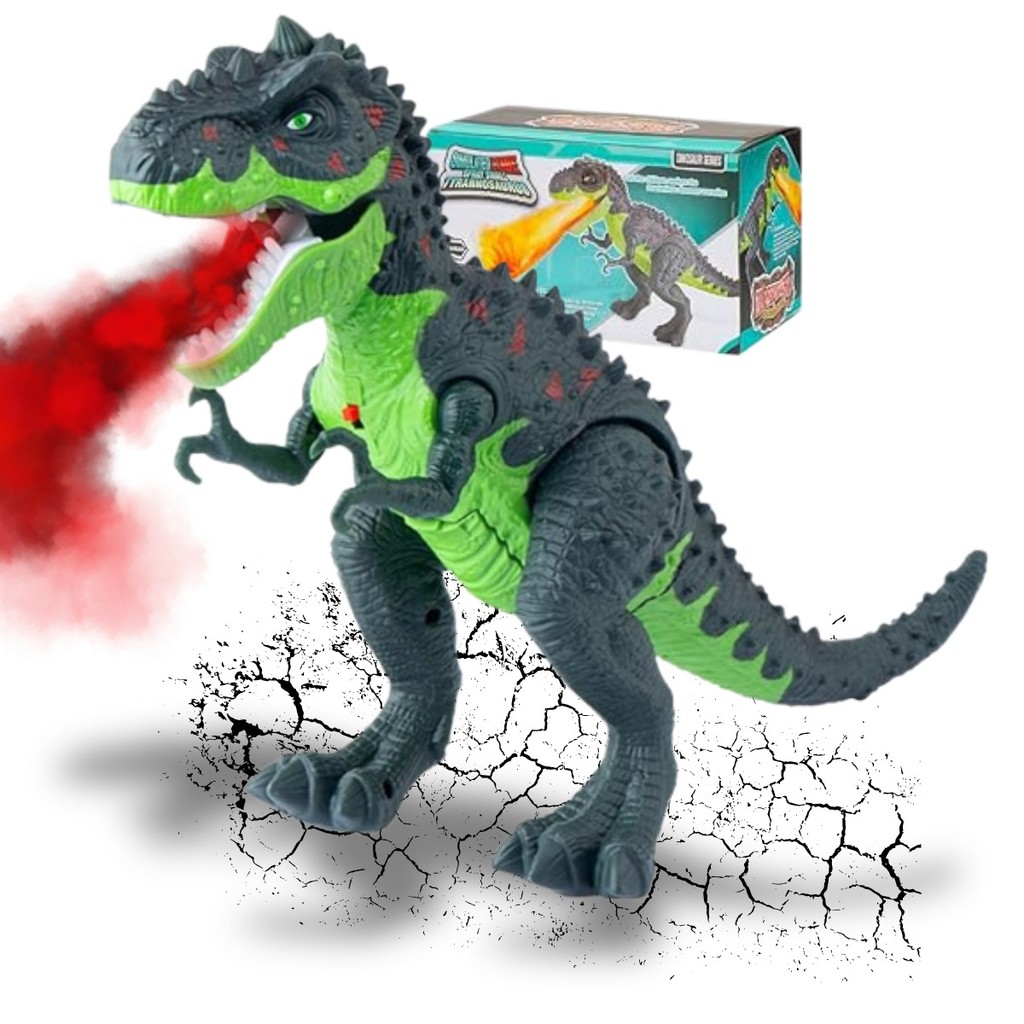 Dinossauro Rex Anda Solta Fumaça Luz E Som Brinqu