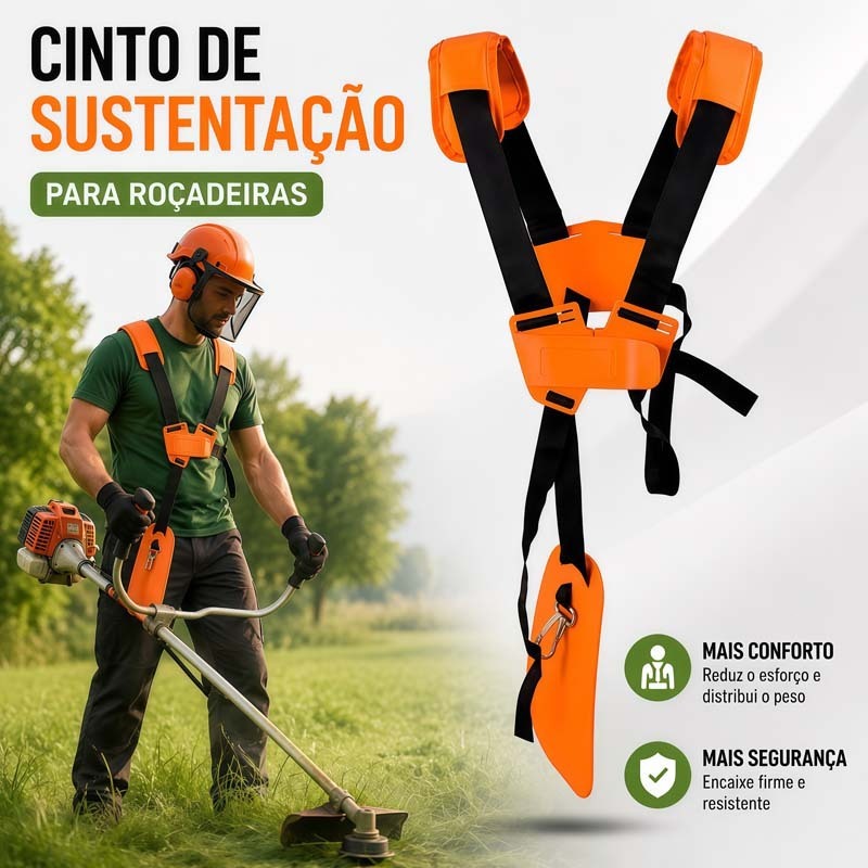 Cinto Duplo Para Roçadeira Universal Ergonômico