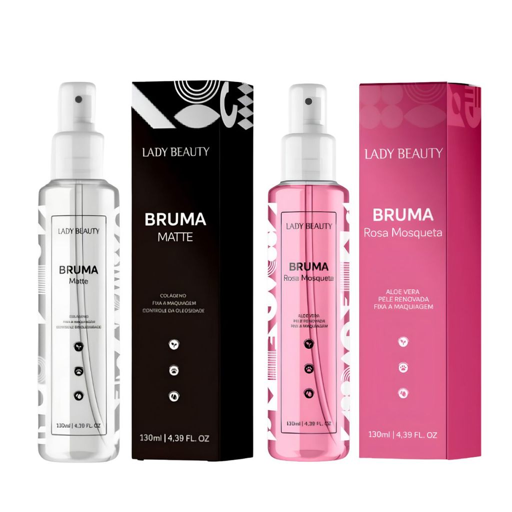 Kit Brumas Lady Beauty Fixador de Maquiagem Hidrat