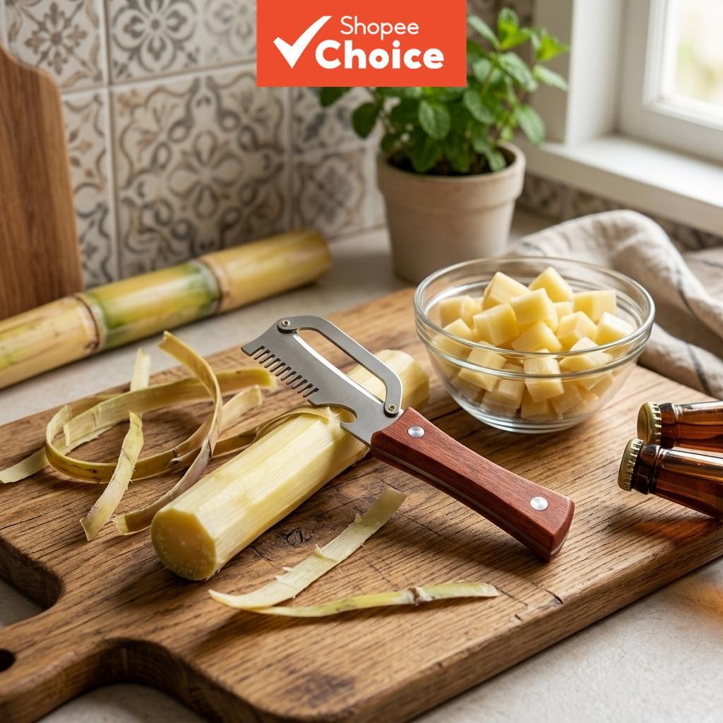 Descascador De Frutas E Vegetais Com Cabo De Madei