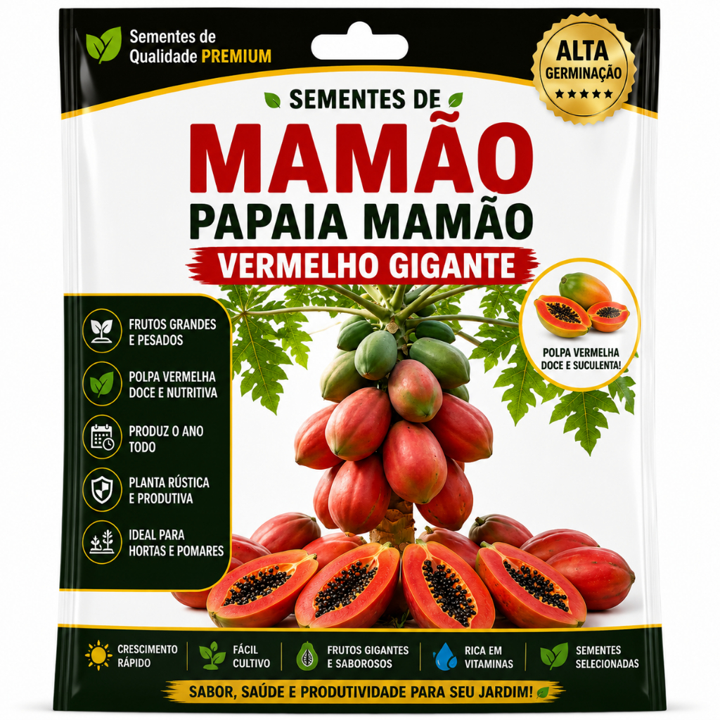 Sementes de Mamão Papaia mamao Vermelho Gigante