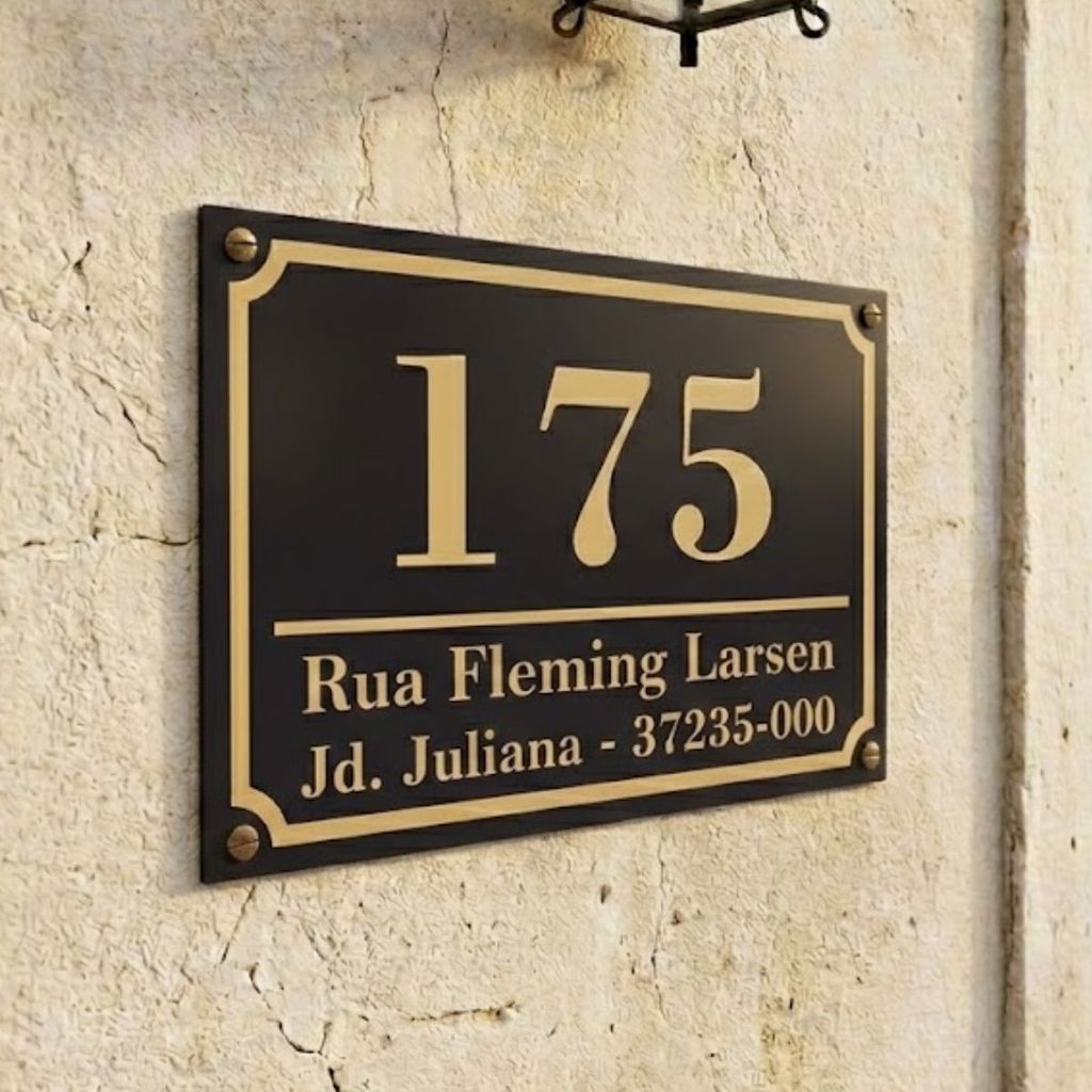 Placa Número Residencial Personalizada Endereço 