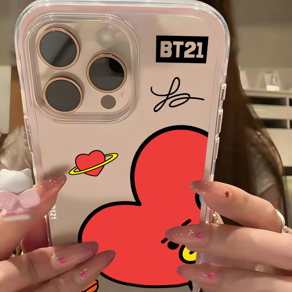 BT21 TATA 2 Em 1 Capinha Capa Para iPhone 16 15 14