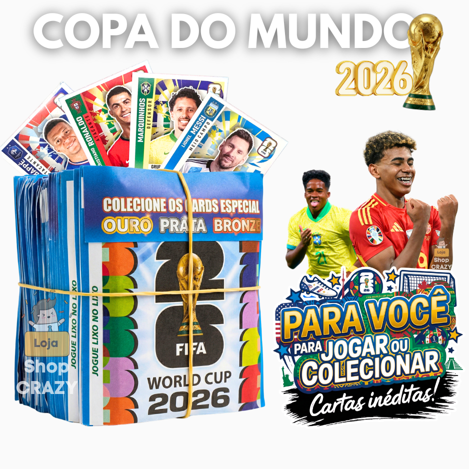 100 Super Cards Futebol Copa 2026 Colecionáveis J