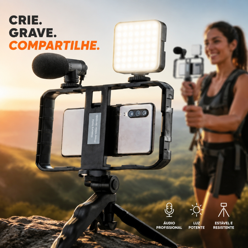 Kit Estabilizador Video Making Suporte De Gaiola D
