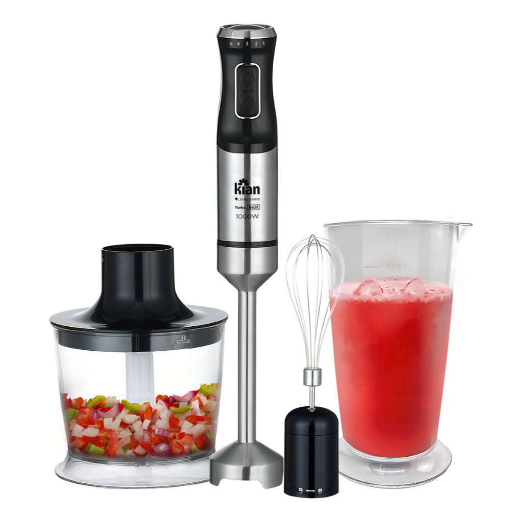 Mixer 3 em 1 1000W Inox Turbo Triturador Processad