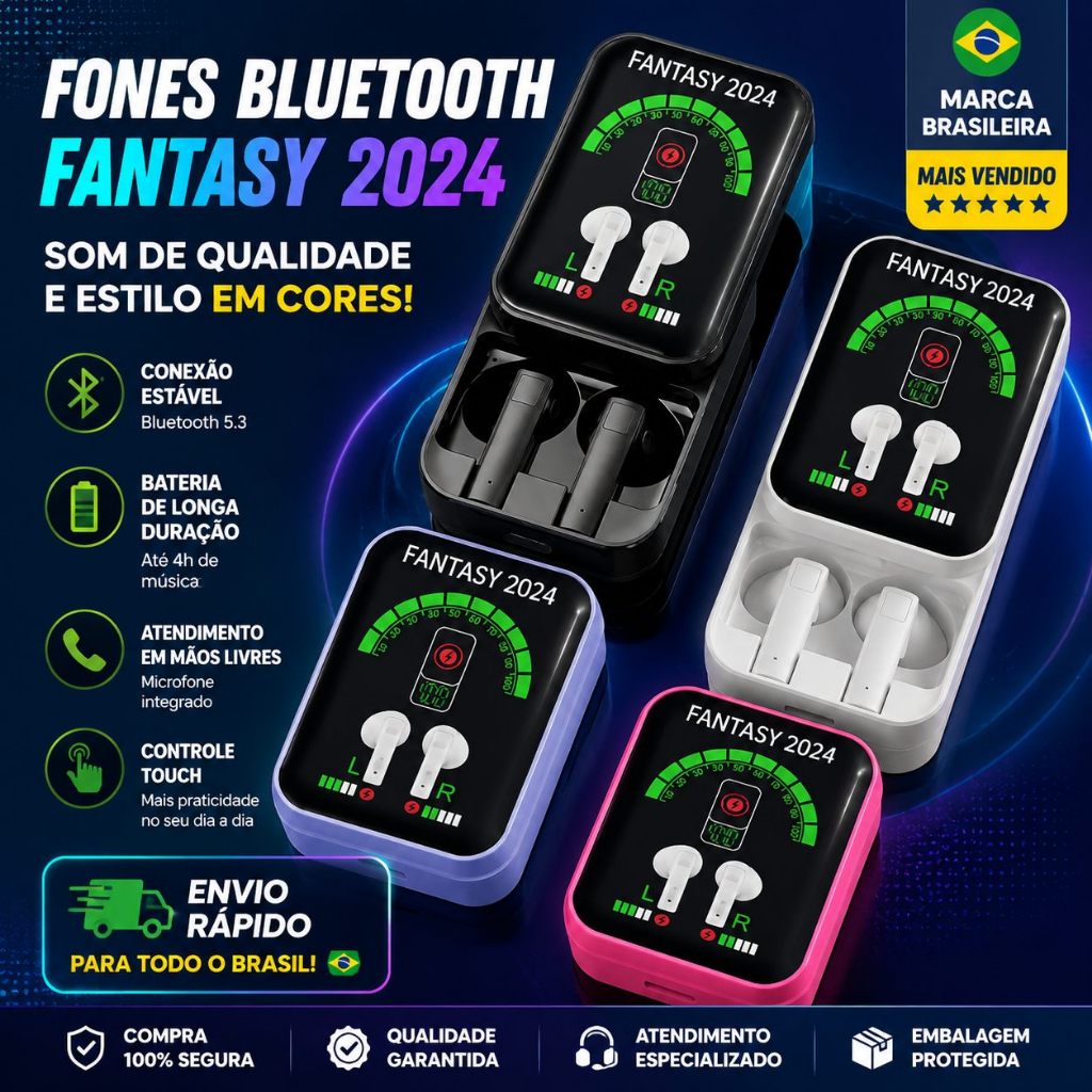 Fones De Ouvido Bluetooth Display Digital Bateria 