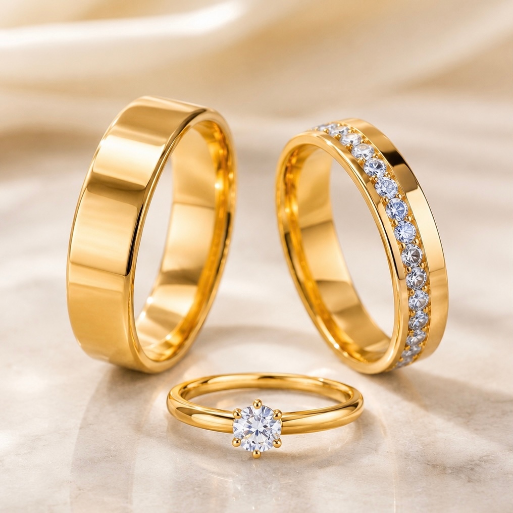 Par de alianças de casamento 4mm cravejada moeda 