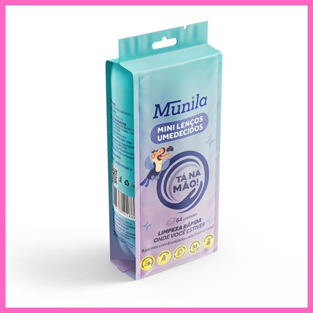 Mini Lenços Umedecidos Munila – TA NA MÃO 