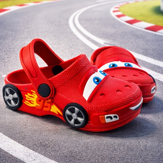 Babuche Infantil Menino Carro Vermelho Sandália C