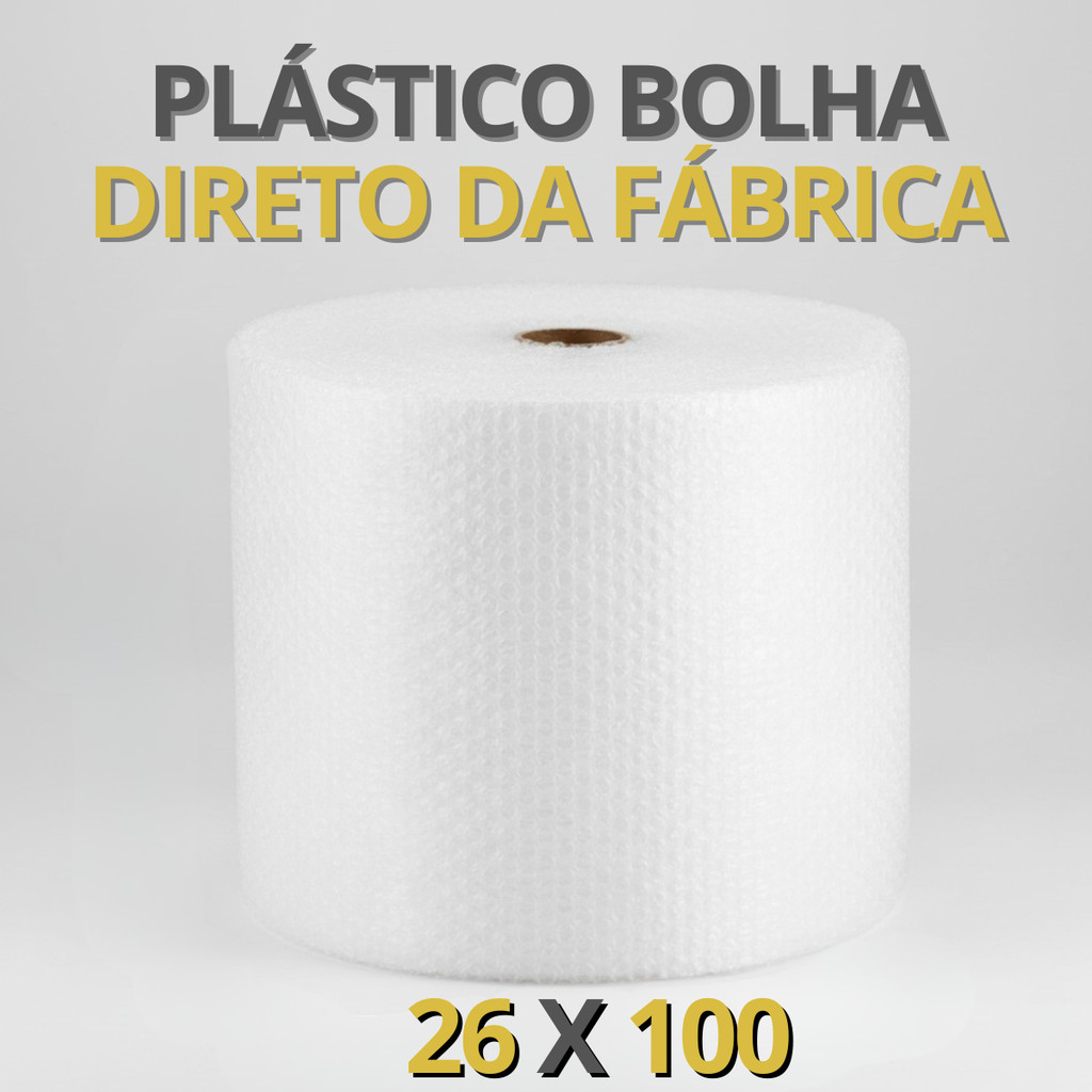 Plástico Bolha Bobina Rolo 26×100 Metros E-c