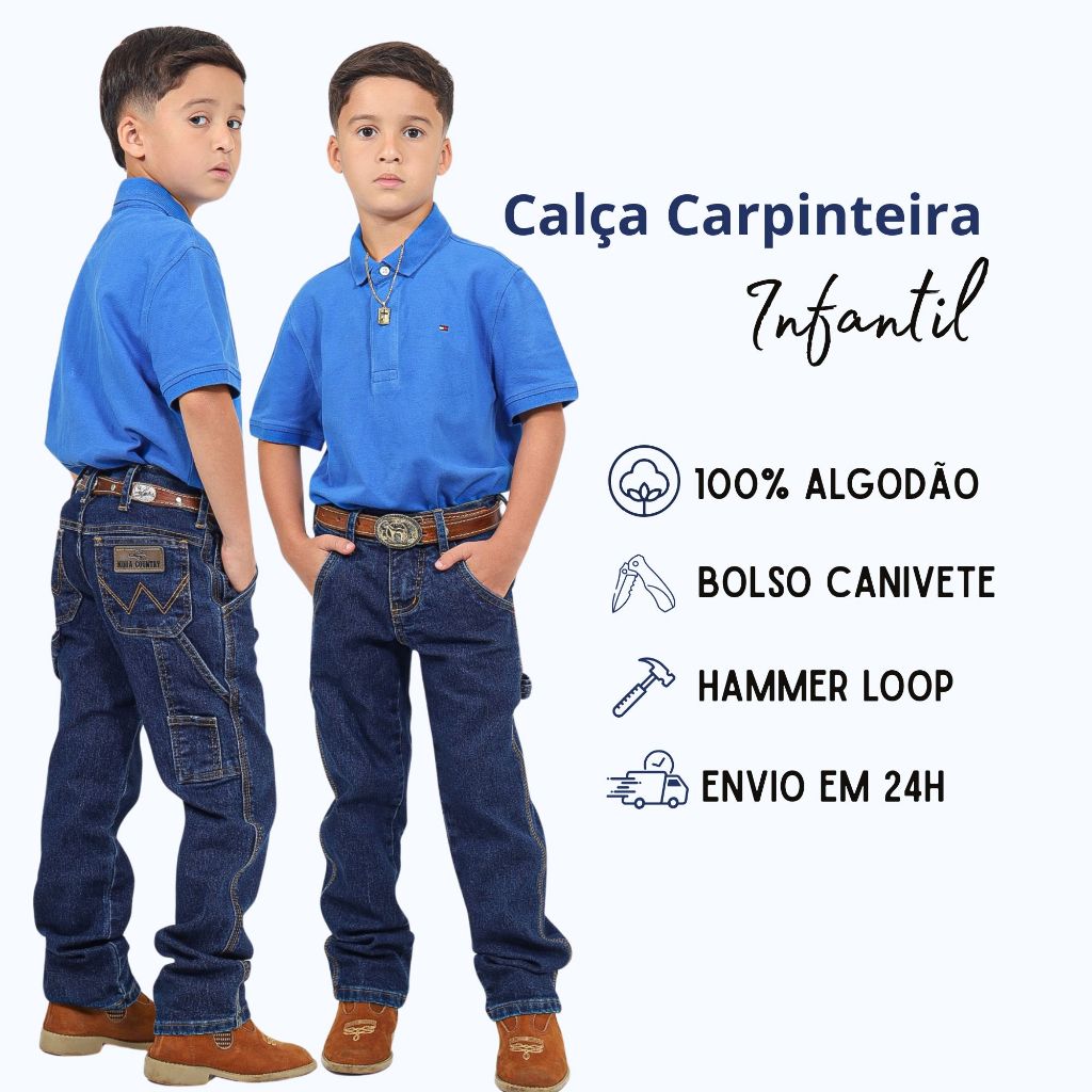 Calça Infantil Carpinteira Cowboy Country Masculi