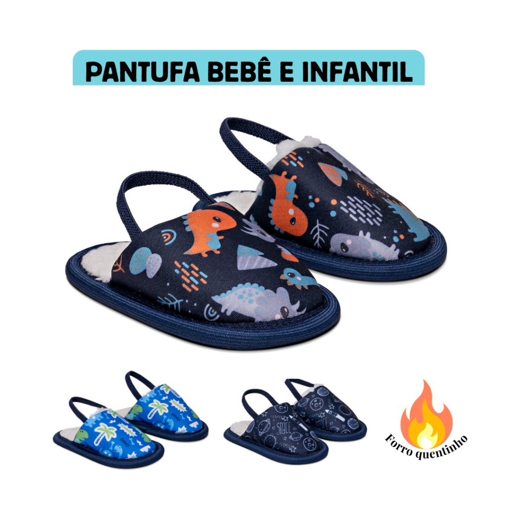 Pantufa de Bebê e Infantil Menino Com Elástico L