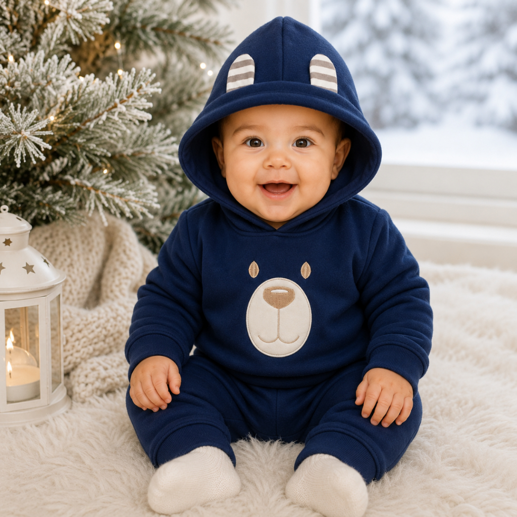 Conjunto Bebê Menino em Soft Bordado Capuz com Or