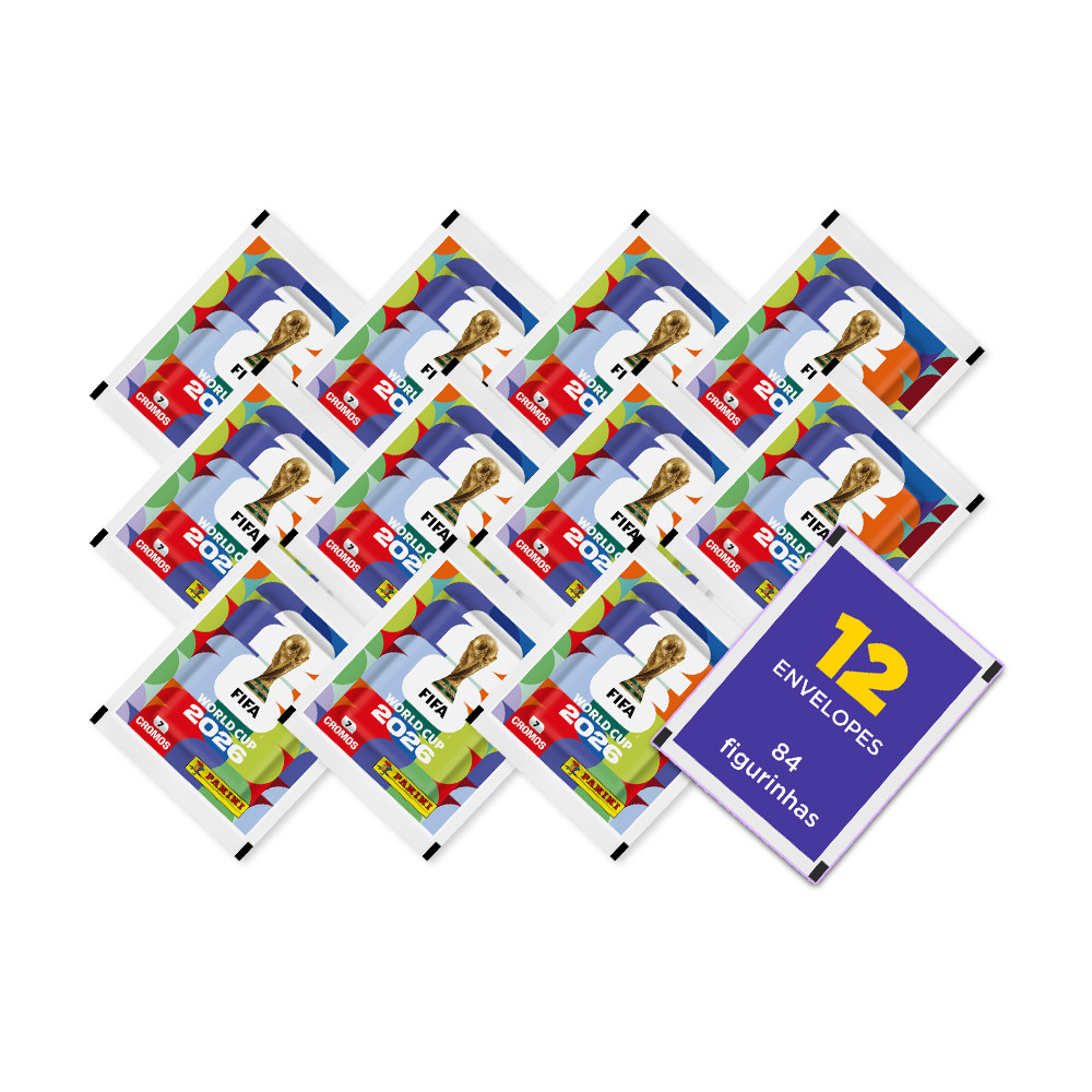 12 Envelopes (84 Figurinhas) Copa do Mundo 2026 &#