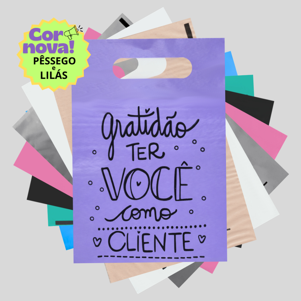 Sacolas Plásticas Alça Vazada Boca de Palhaço F