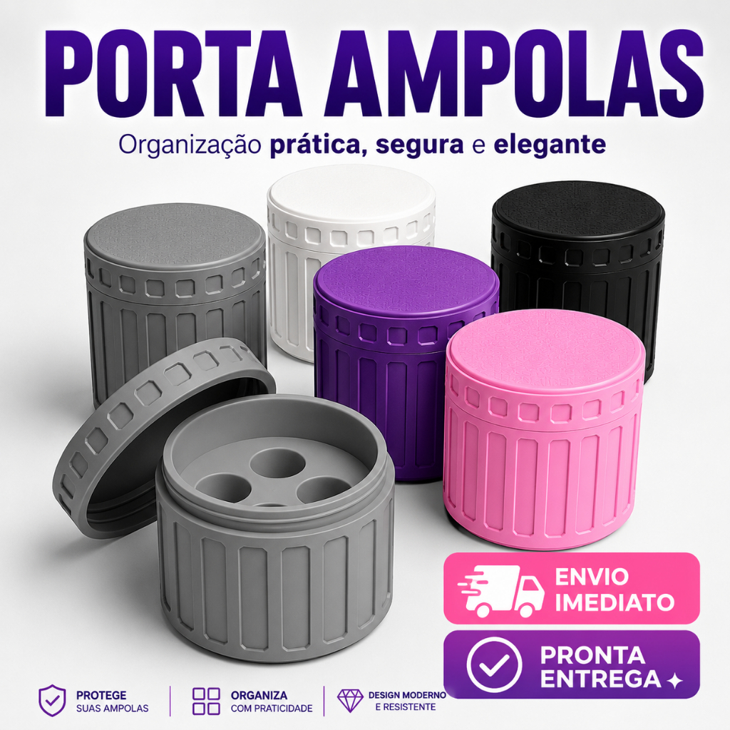 Porta Ampolas 3ml p/ 4 Unidades Estojo Organizador
