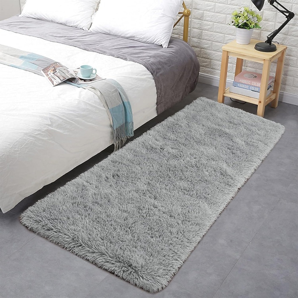 Tapete Passadeira Peludo 2,00m X 0,60cm Bege Mescl