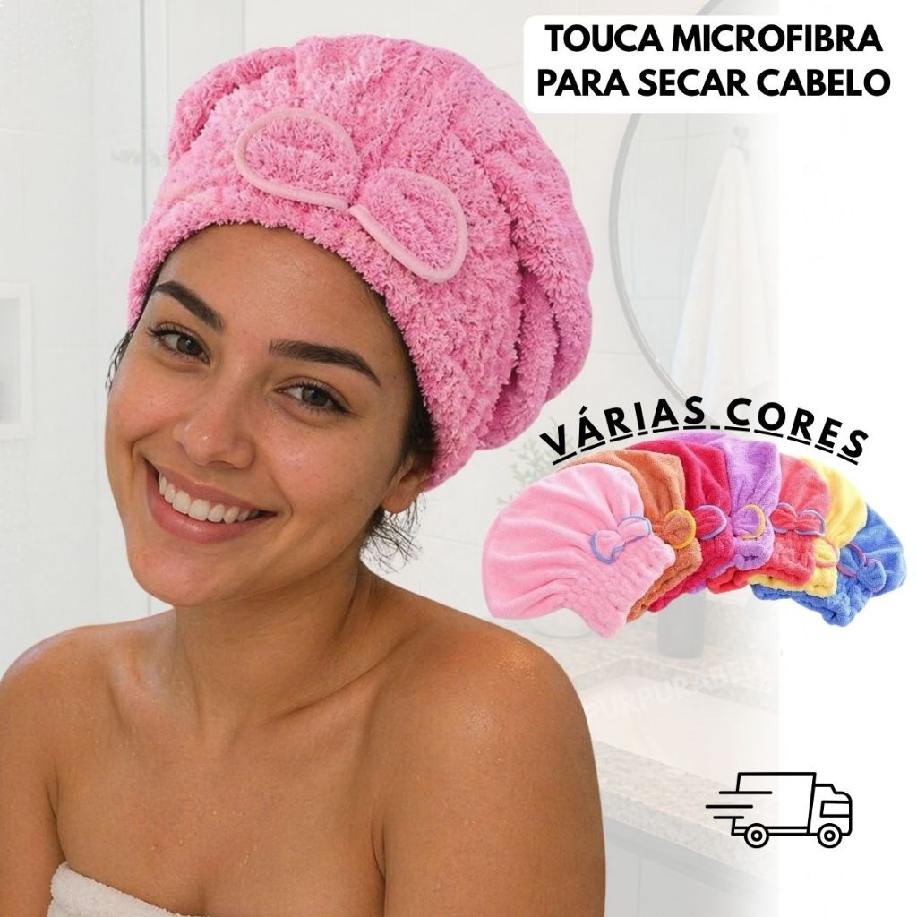 Touca Para Secar Cabelo Mágica Touca de Banho Abs