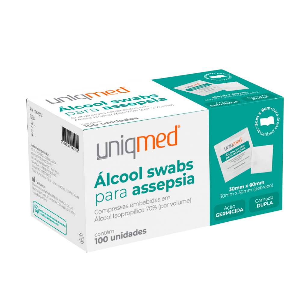 Álcool Swab Uniqmed 70% Assepsia