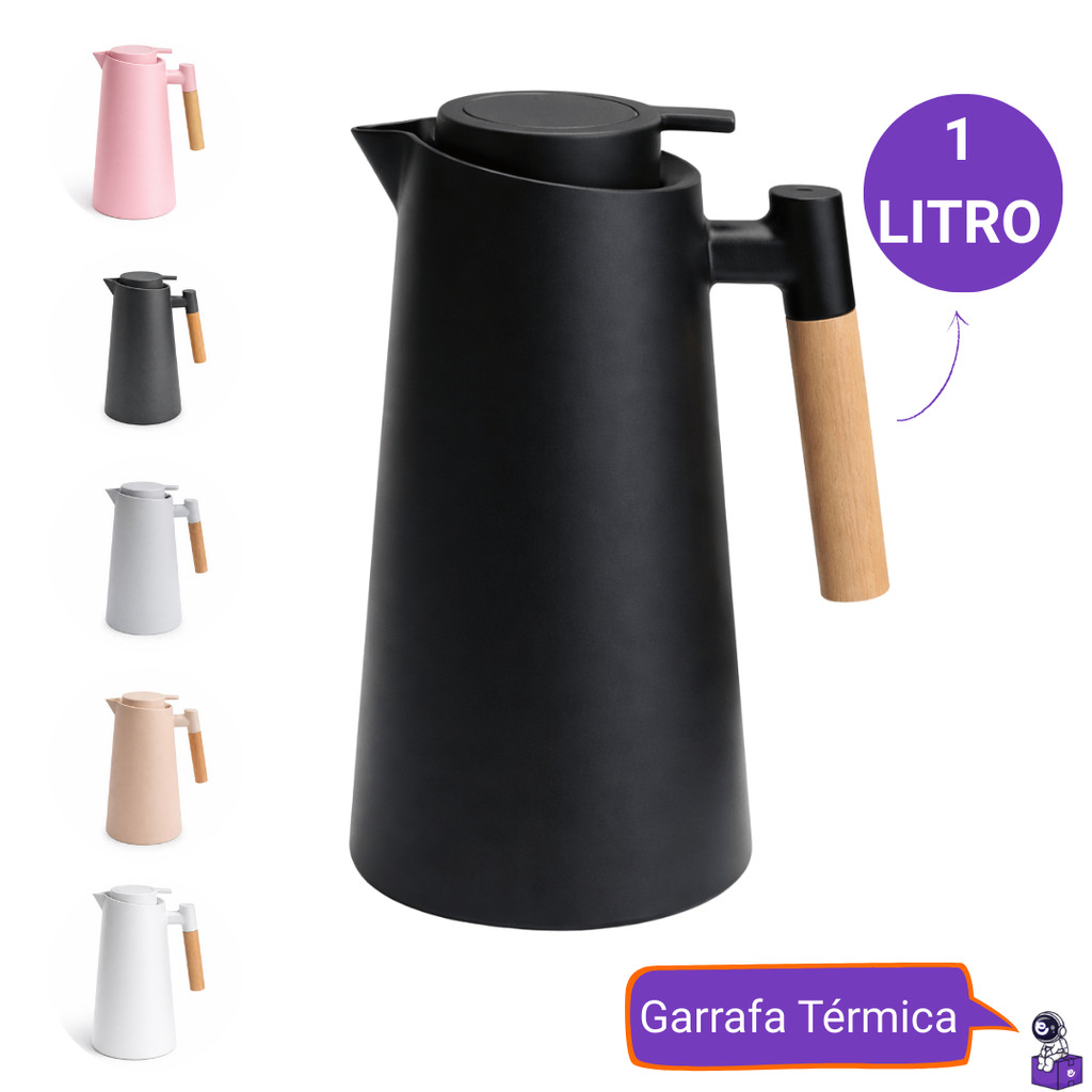 Garrafa Térmica de Café 1 Litro Com Cabo de Made