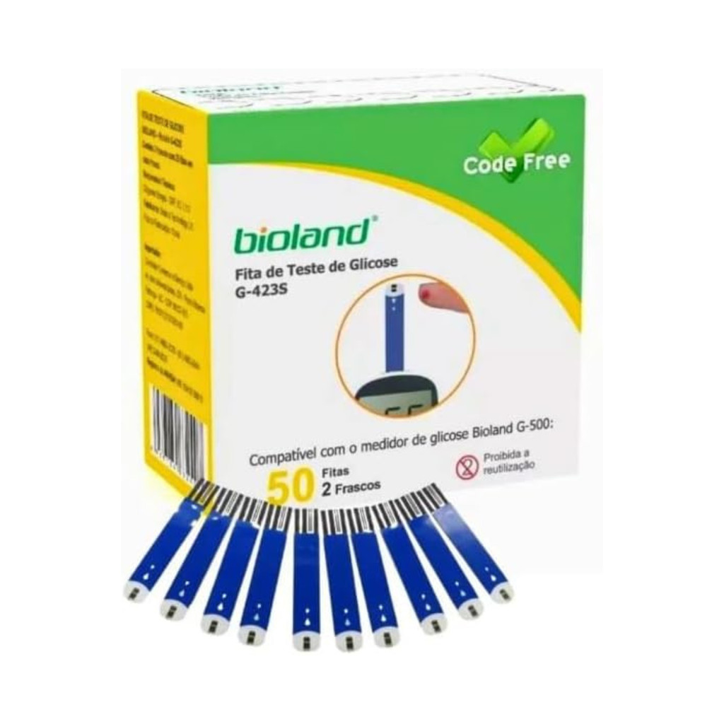 Fita Tira Teste De Glicose Glicemia G-423s Bioland