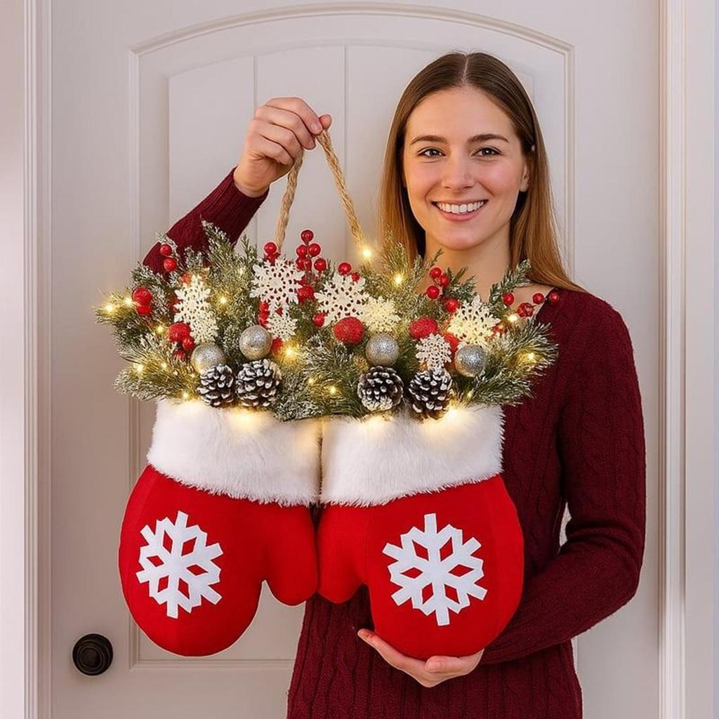 Guirlanda De Natal Com Luzes LED Pinhas De Frutas 
