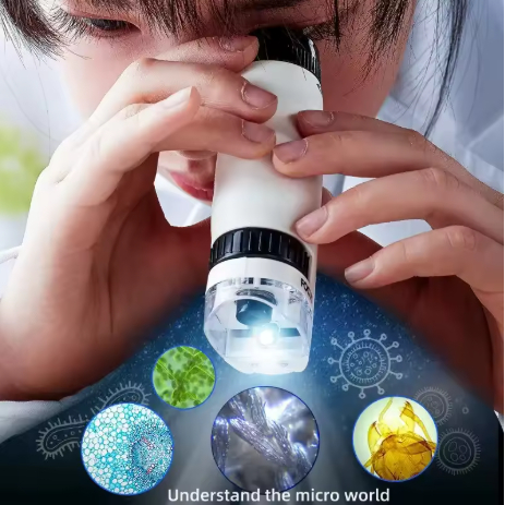 Mini Portable Handheld Microscope with 60X-180X Zo