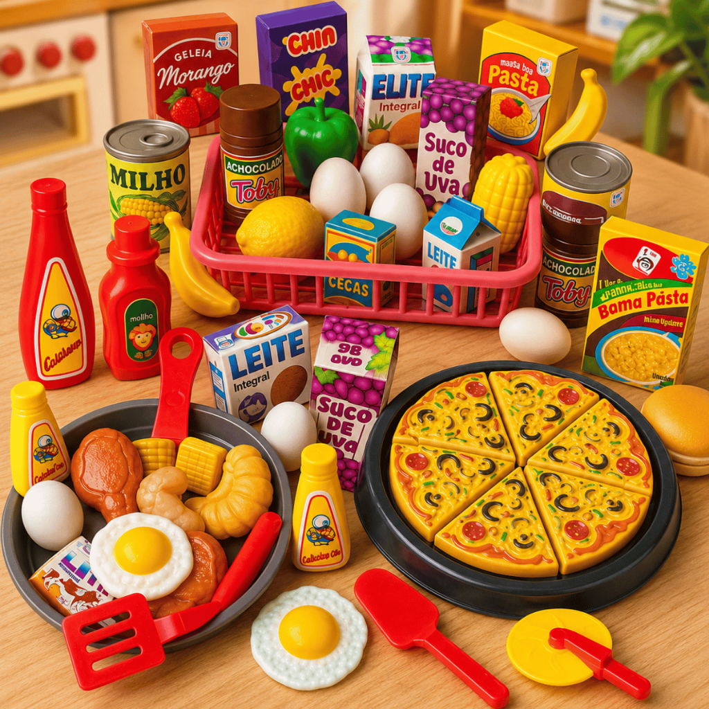 Kit Mercadinho Infantil Cozinha Comidinhas Pizza F