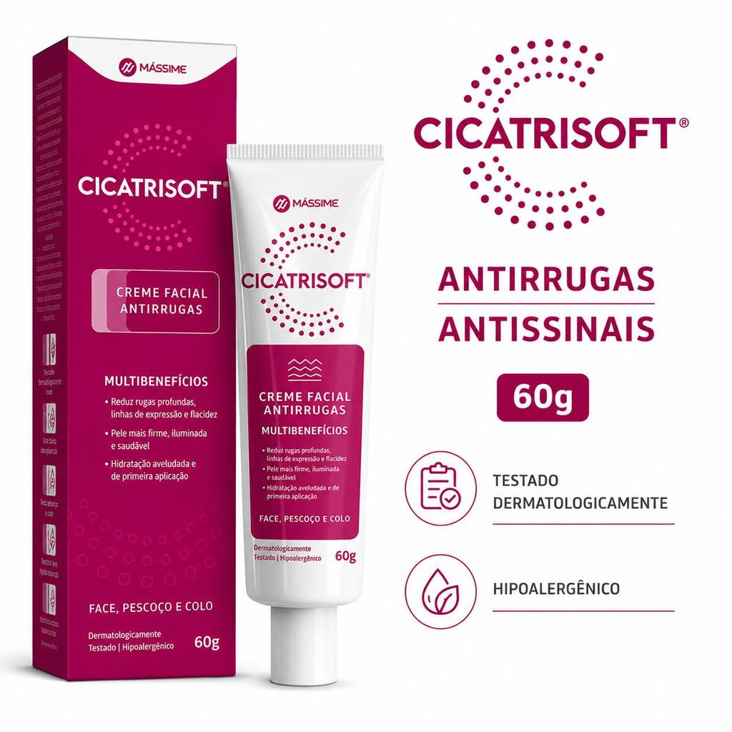 Cicatrisoft Creme Facial Antirrugas Antissinais 60