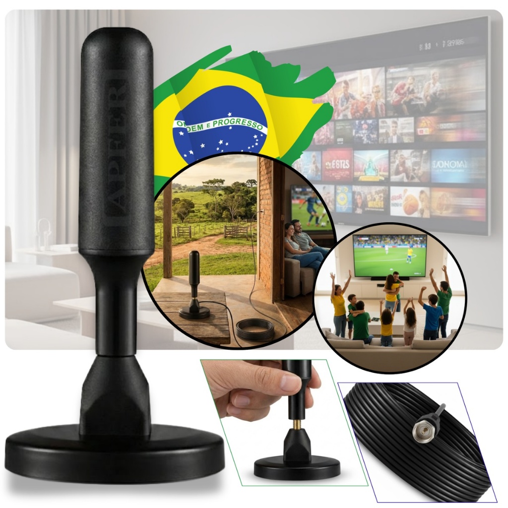 Antena Digital 4K Ultra HD Sinal Super Forte 5 met