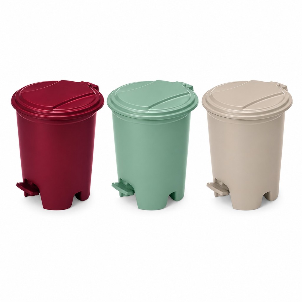 Lixeira Pedal 7 Litros Redonda Tampa Banheiro Cozi