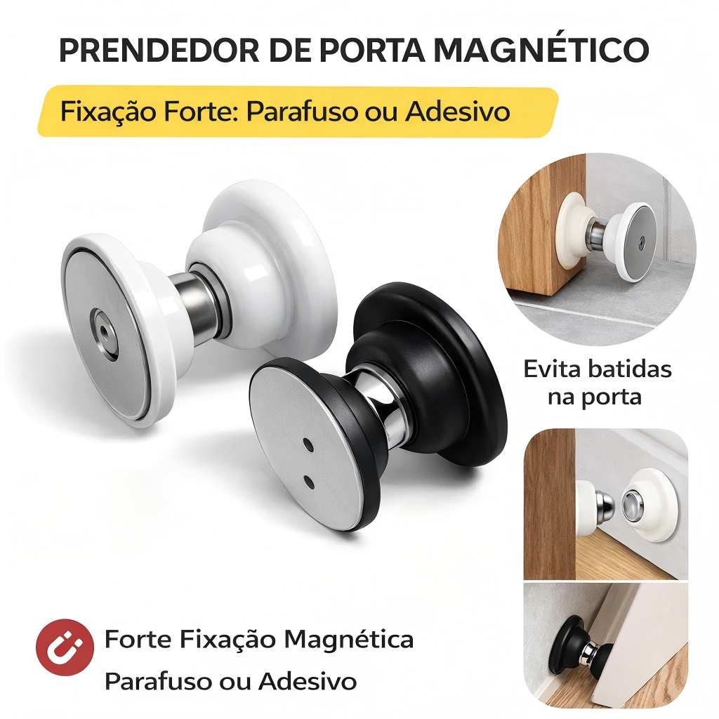 Trava Magnética De Porta Forte Anti Impacto  Sem 