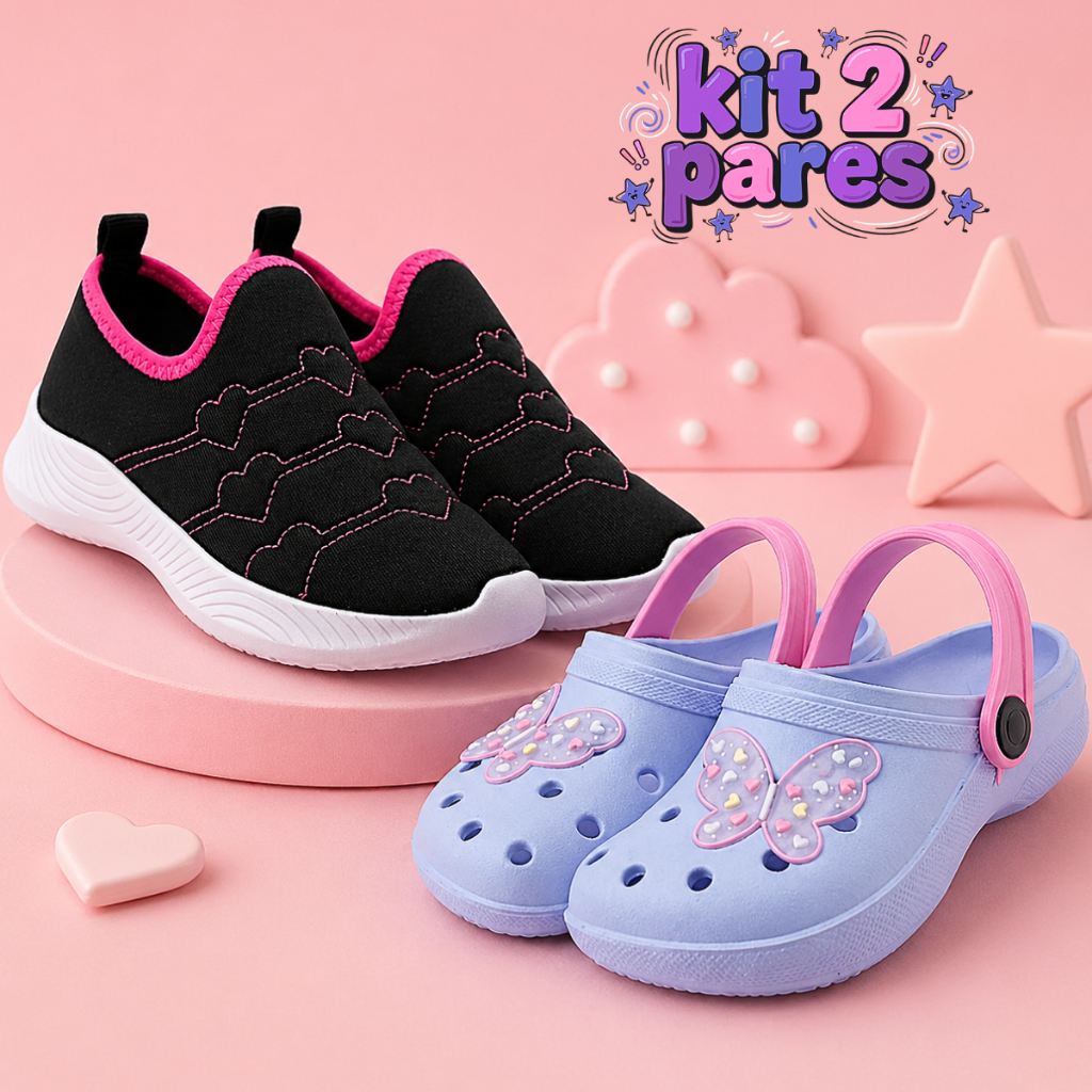 Kit Tênis Infantil Feminino + Sandália Babuche I