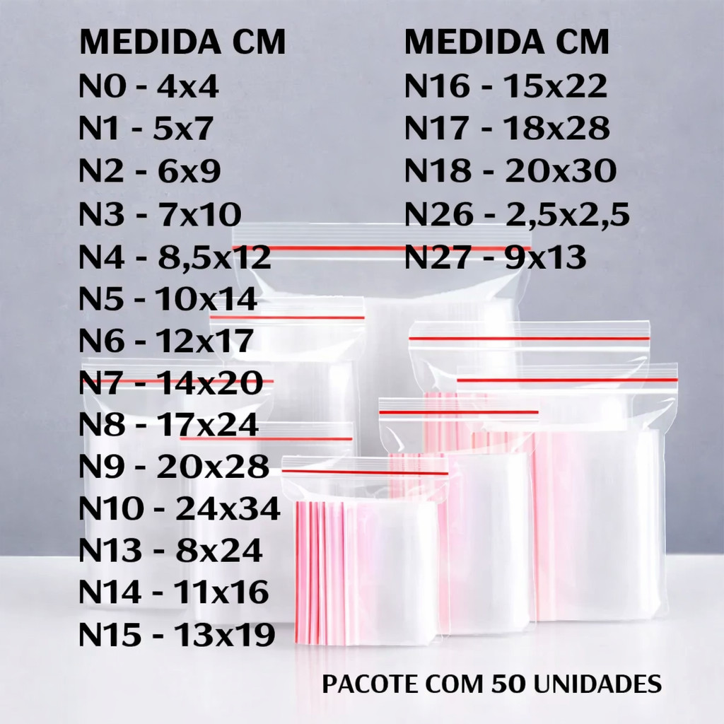 Saco Zip Hermético Abre e Fecha – C/  Unida