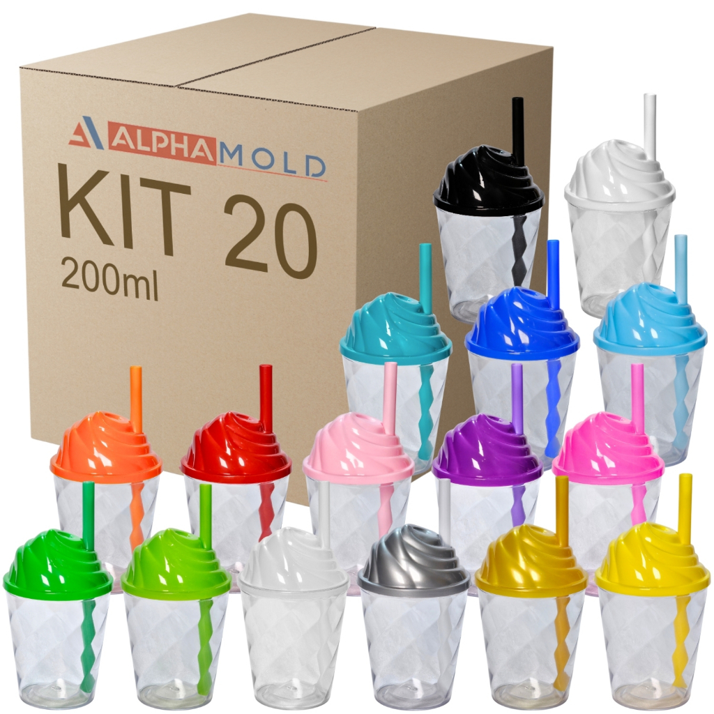 20 Copo Cristal Tampa Chantilly 200ml Festa Bebida